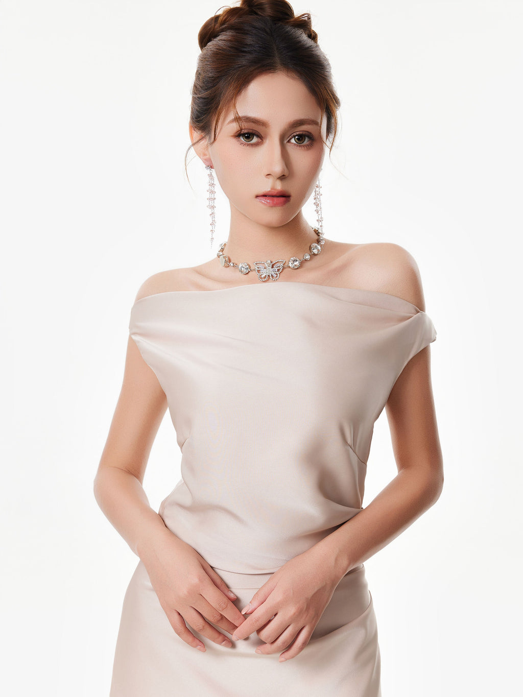 Asymmetrical One Shoulder Satin Maxi Dress