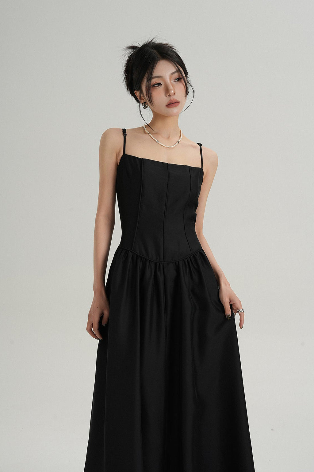 Adjustable Spaghetti Strap Corset Bodice Maxi Dress