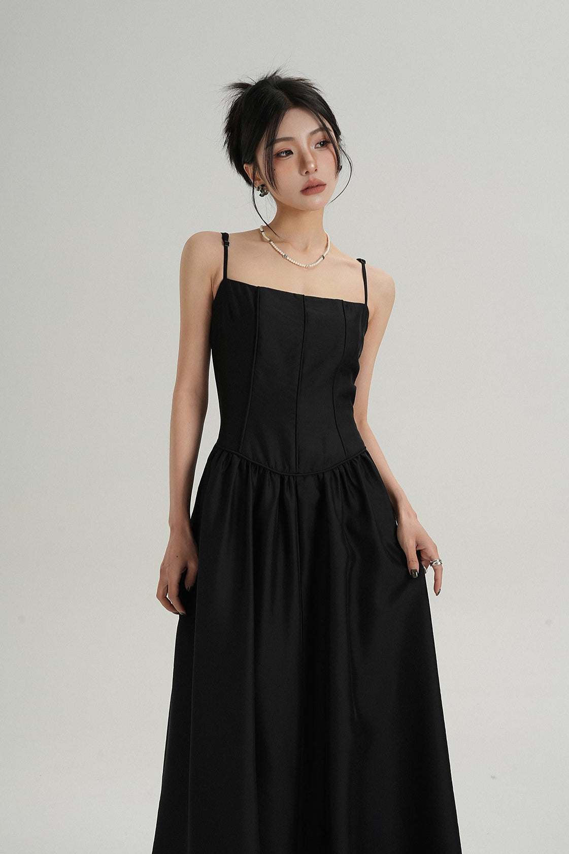 Adjustable Spaghetti Strap Corset Bodice Maxi Dress